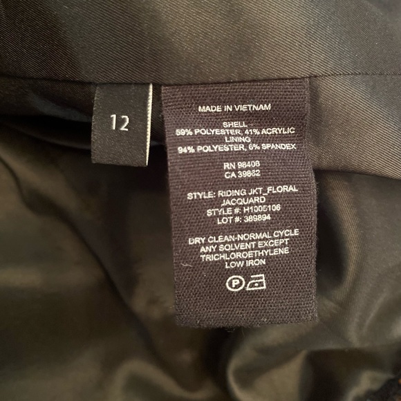 Theory Multicolor Floral Jacquard Riding Jacket US Sz. 12 - Picture 8 of 13